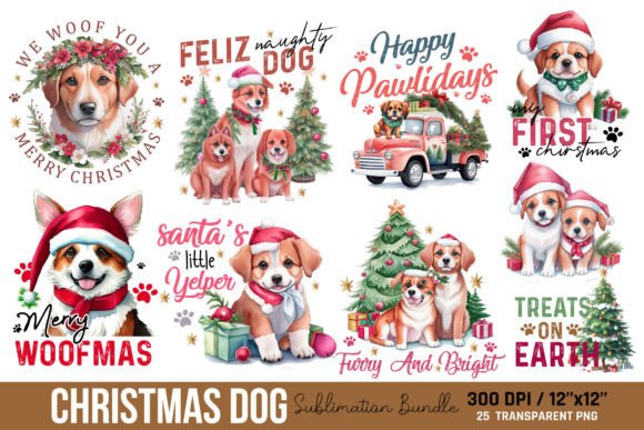 Christmas Dog Sublimation Bundle