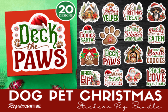 Christmas Pet Stickers for Embroidery