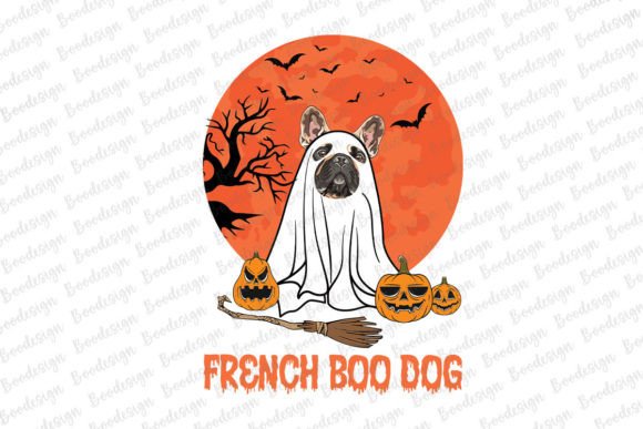 French Boo Dog Halloween Design