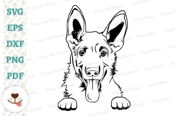 Peeking German Shepherd Puppy Svg Png