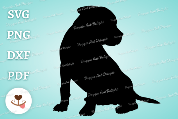 Pit Bull Terrier Puppy Silhouette Svg