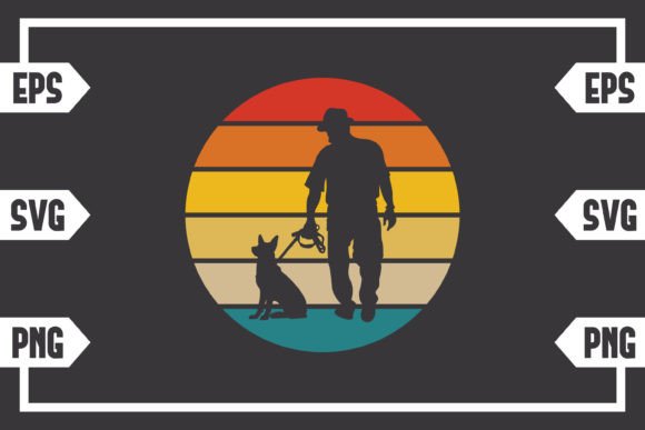Retro Sun Guy with Dog