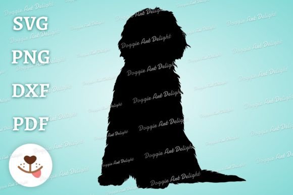 Sitting Labradoodle Silhouette Svg Png